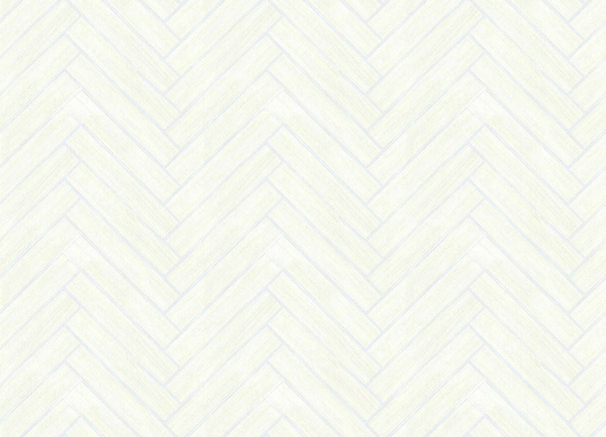 Ronald Redding Designs Herringbone Wood Veneer Apple Blossom Wallpaper