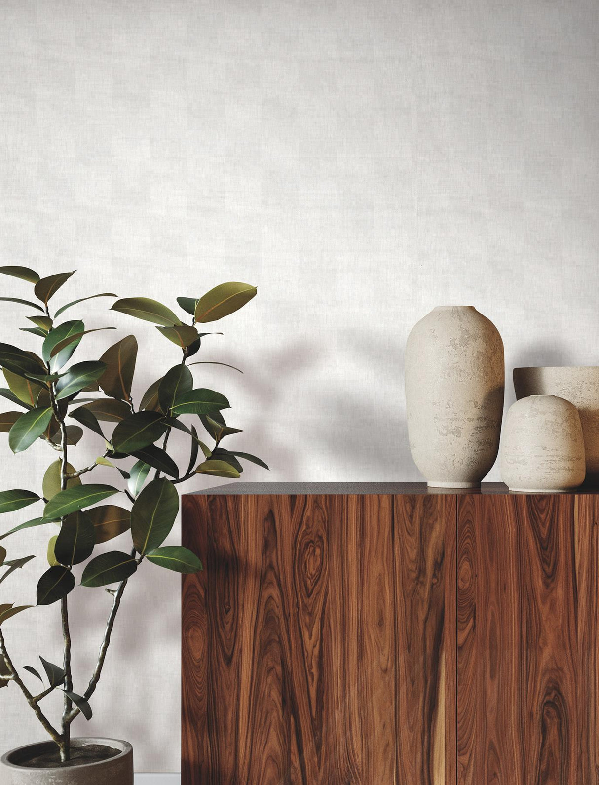 Ronald Redding Designs Check Paperweave Bright White Wallpaper