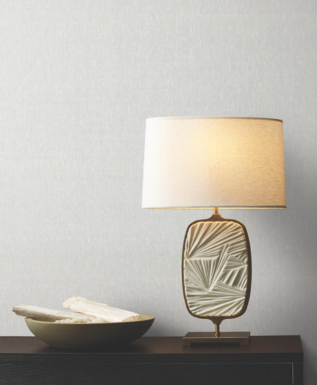 Ronald Redding Designs Sheer Linen Silver White Wallpaper