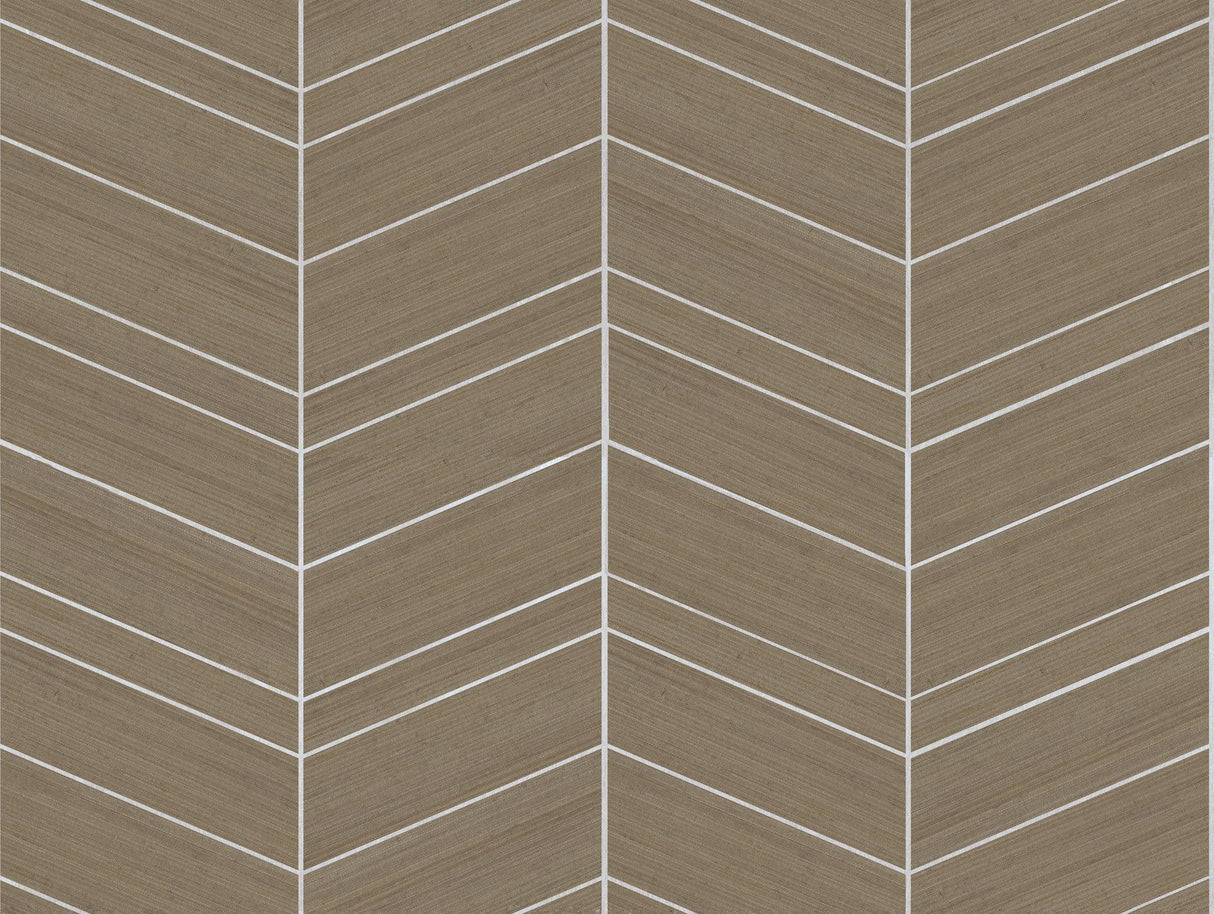 Ronald Redding Designs Chevron Abaca Cinnamon Wallpaper