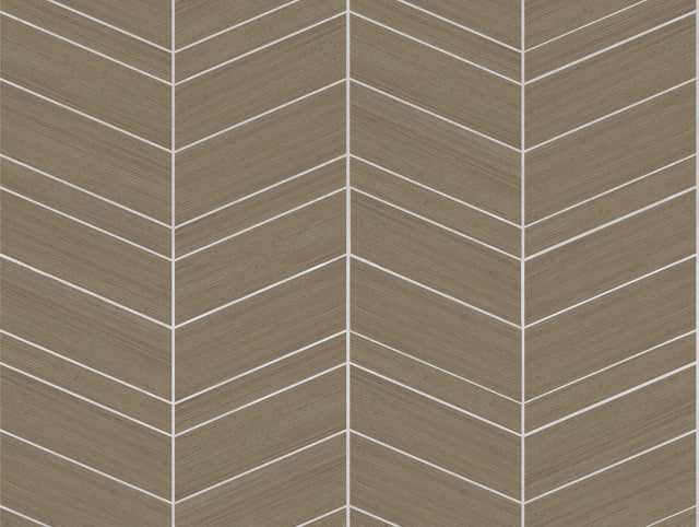 Ronald Redding Designs Chevron Abaca Cinnamon Wallpaper