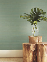 Ronald Redding Designs Tailored Abaca Seafoam Wallpaper