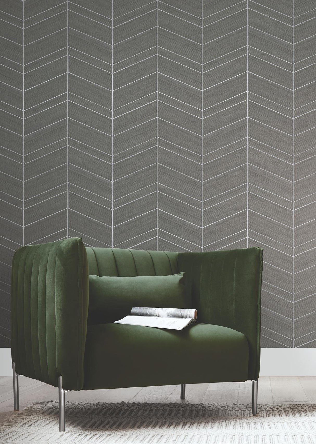Ronald Redding Designs Chevron Abaca Portabella Wallpaper