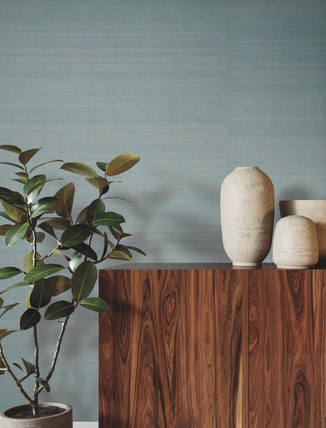 Ronald Redding Designs Fine Abaca Ice Blue Wallpaper