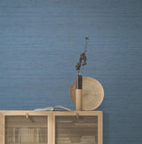 Ronald Redding Designs Painted Hemp Tuscan Blue Wallpaper