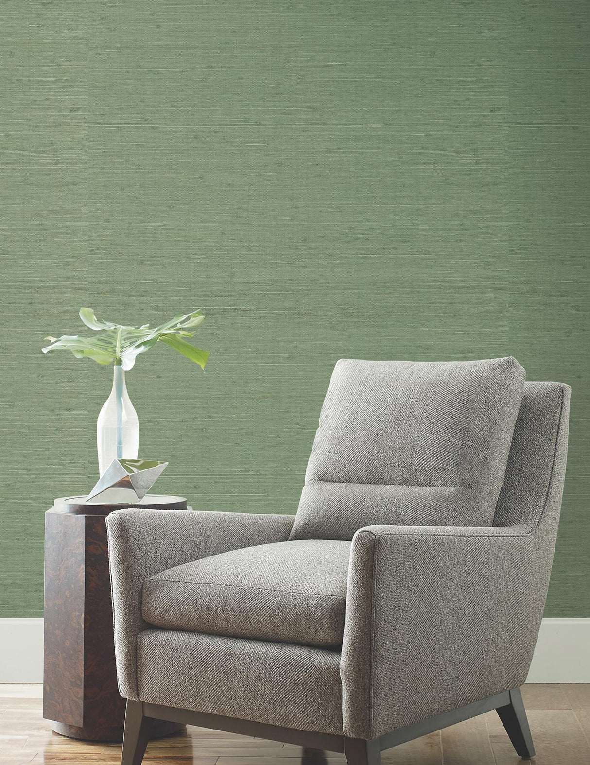 Ronald Redding Designs Horizontal Jute Evergreen Wallpaper