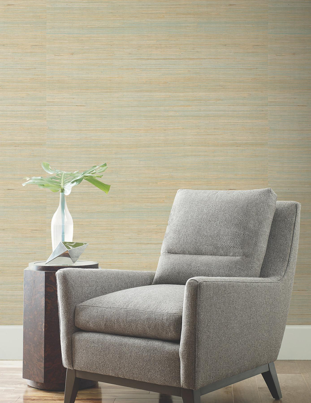 Ronald Redding Designs Horizontal Jute Seaglass Wallpaper