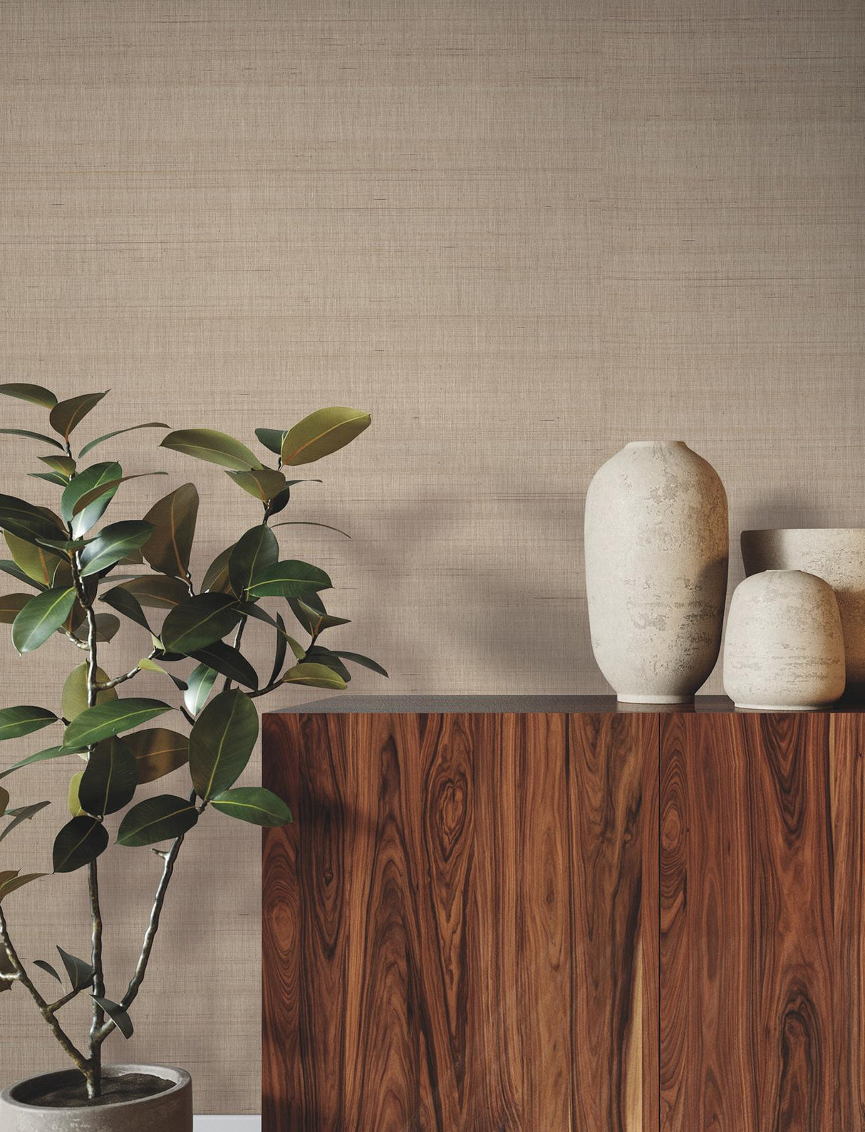 Ronald Redding Designs Refined Abaca Almond Wallpaper