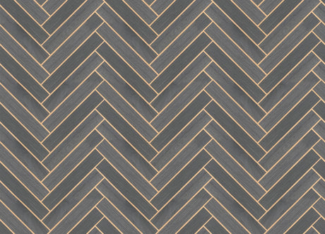 Ronald Redding Designs Herringbone Wood Veneer Graphite Wallpaper