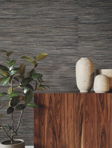 Ronald Redding Designs Shimmering Hemp Black / Silver Wallpaper