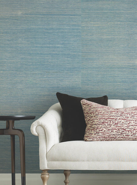 Ronald Redding Designs Maguey Sisal Vanilla Turquoise Wallpaper