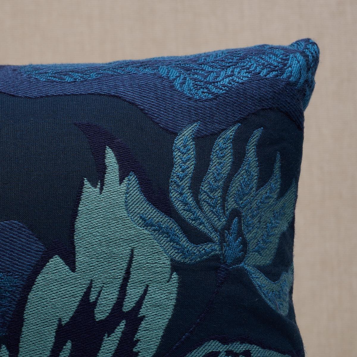 Schumacher Bleu 24" x 12" Lian Dream Pillow