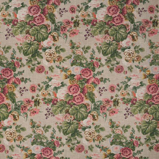 Thibaut Hidcote Beige And Coral Fabric
