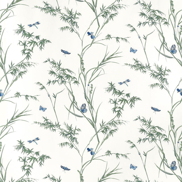 Thibaut Virginia Blue And Green Fabric
