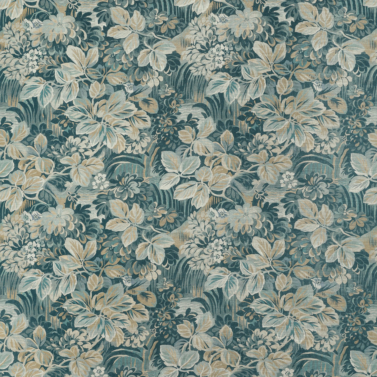 Thibaut Night Garden Spa Blue Fabric