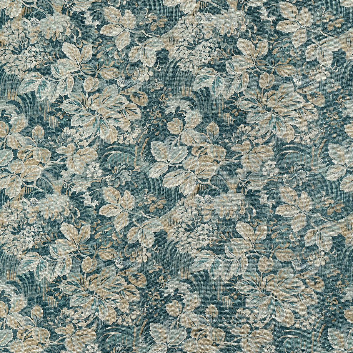 Thibaut Night Garden Spa Blue Fabric
