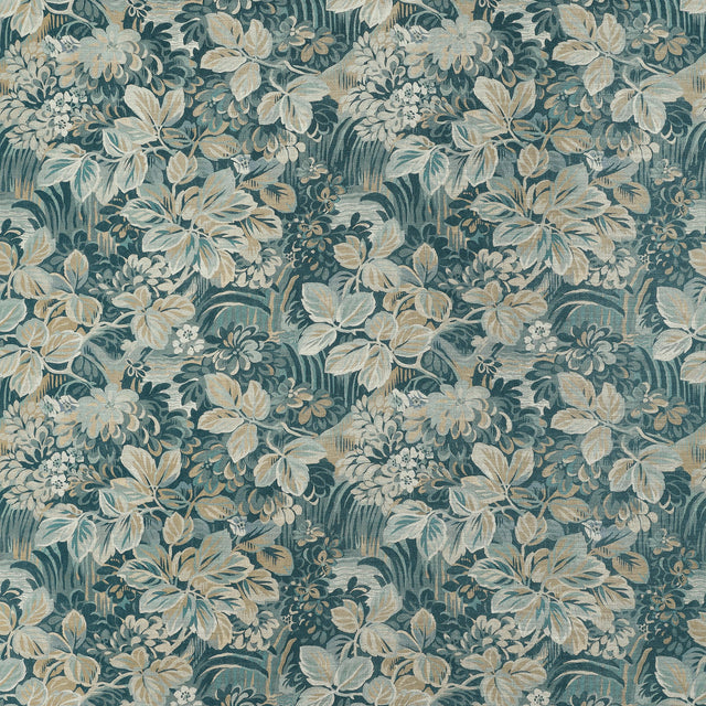 Thibaut Night Garden Spa Blue Fabric