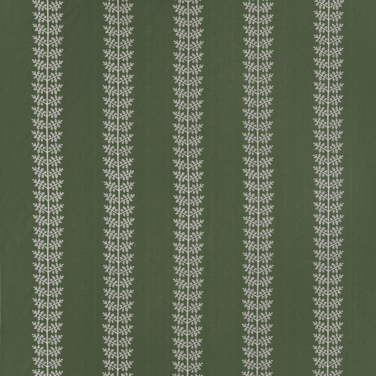 Thibaut Amble Embroidery Olive Fabric