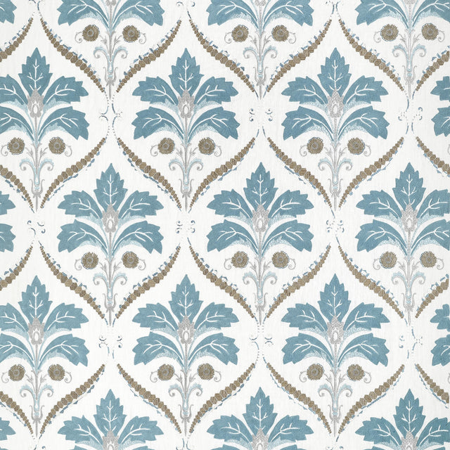 Thibaut Kendall Damask Embroidery Mineral Fabric