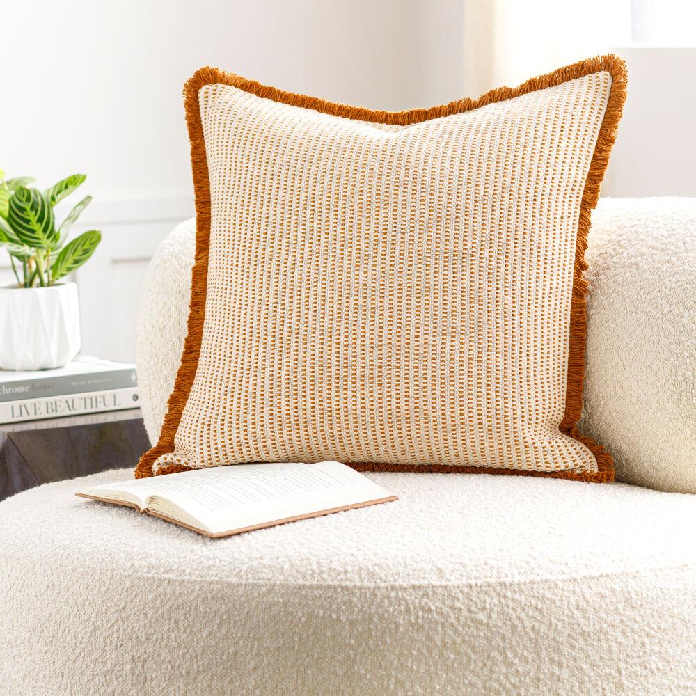 Livabliss Cotton Fringe CTF-001 20"L x 20"W Pillow