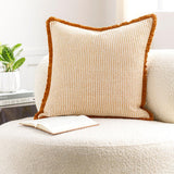 Livabliss Cotton Fringe CTF-001 20"L x 20"W Pillow