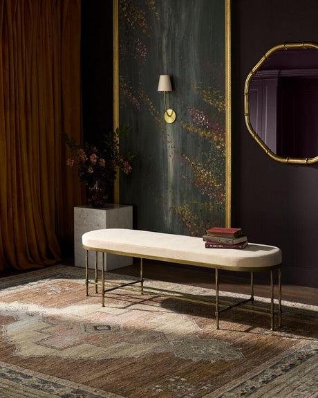 Surya Engel ENGL-003 18"H x 60"W x 17"D Bench/Ottoman/Stool