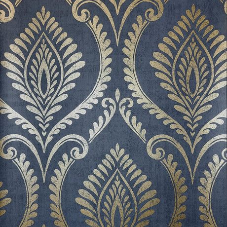Brewster Home Fashions Fine Decor Medley Estelle Blue Wallpaper
