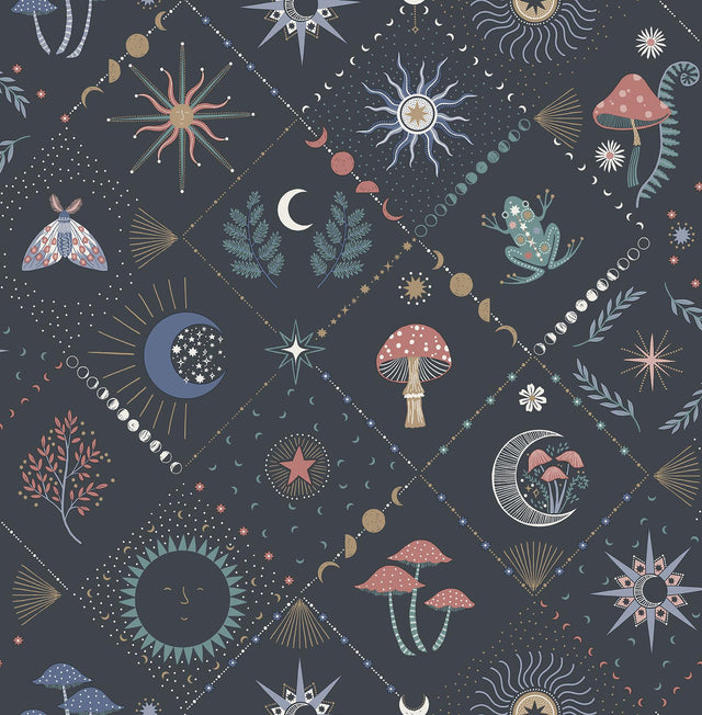 Brewster Home Fashions Fine Decor Medley Elmira Black Wallpaper