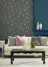 Antonina Vella Parterre Indigo Wallpaper
