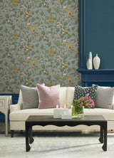 Antonina Vella Parterre Blue Dawn Wallpaper