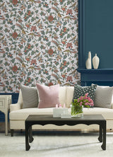 Antonina Vella Parterre Cornflower & Ginger Wallpaper