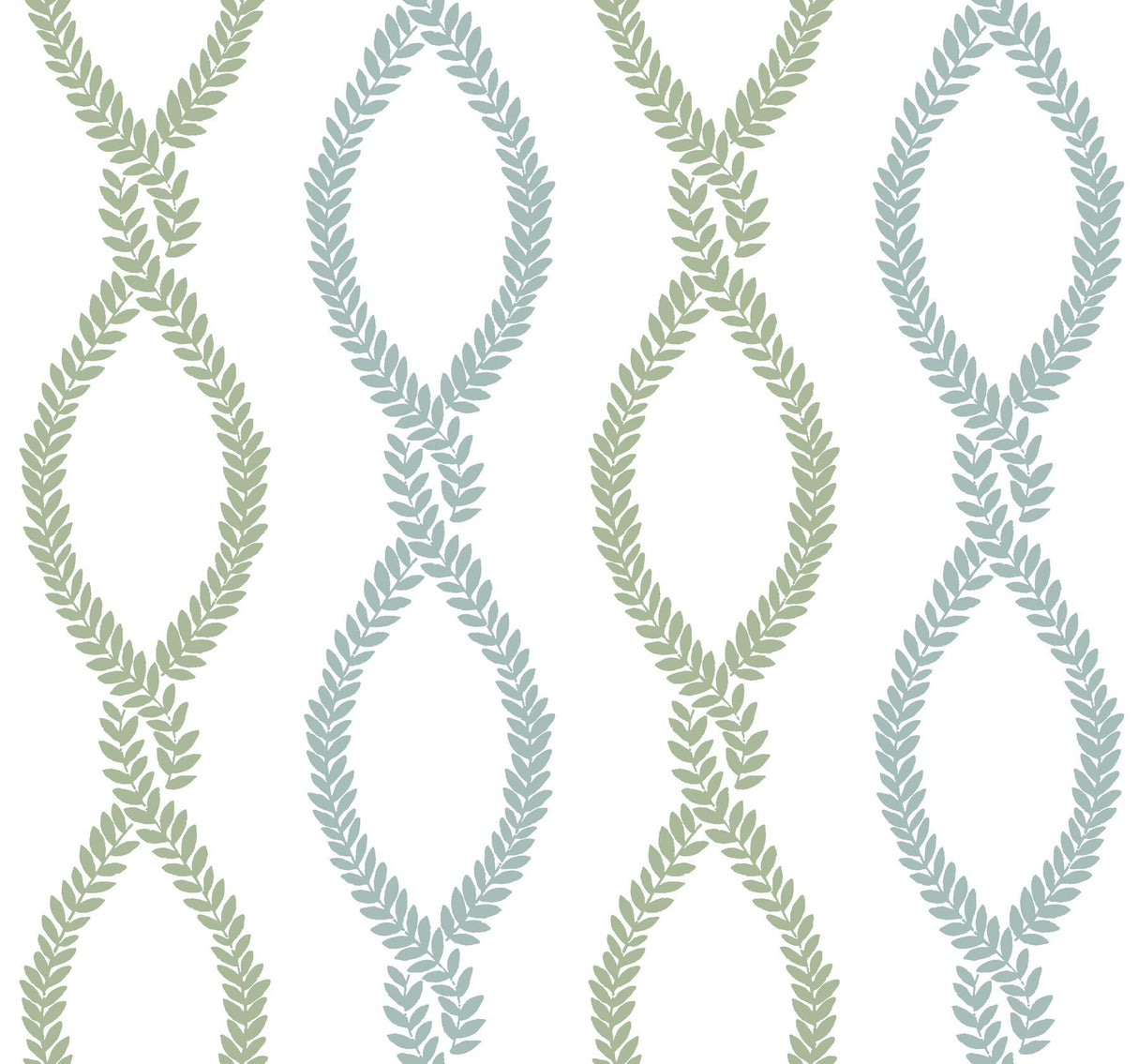 Antonina Vella Laureate Blue & Green Wallpaper