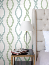 Antonina Vella Laureate Blue & Green Wallpaper