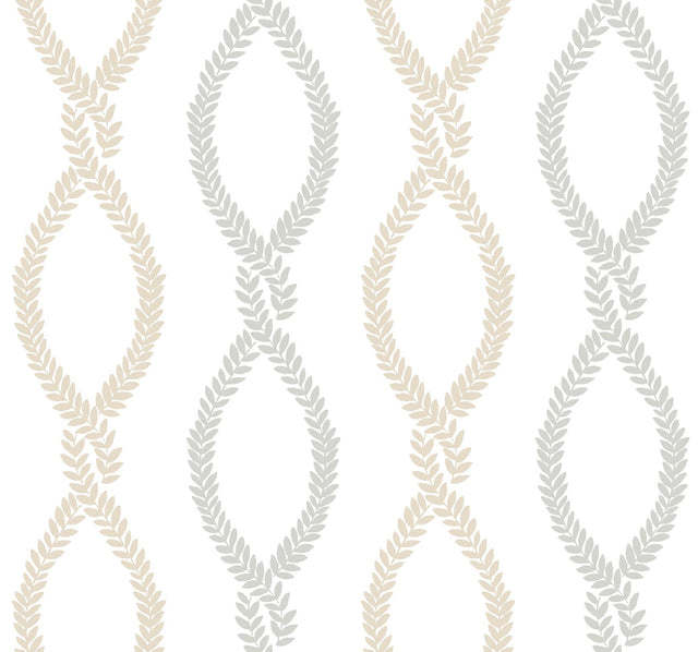 Antonina Vella Laureate Beige & Grey Wallpaper