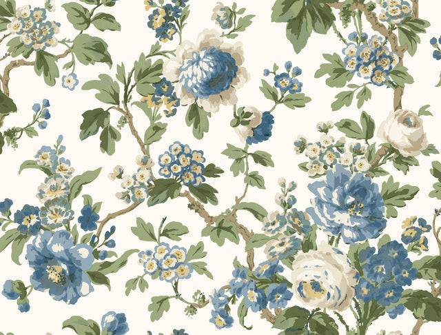 Antonina Vella Beatrix Blue & Green Wallpaper
