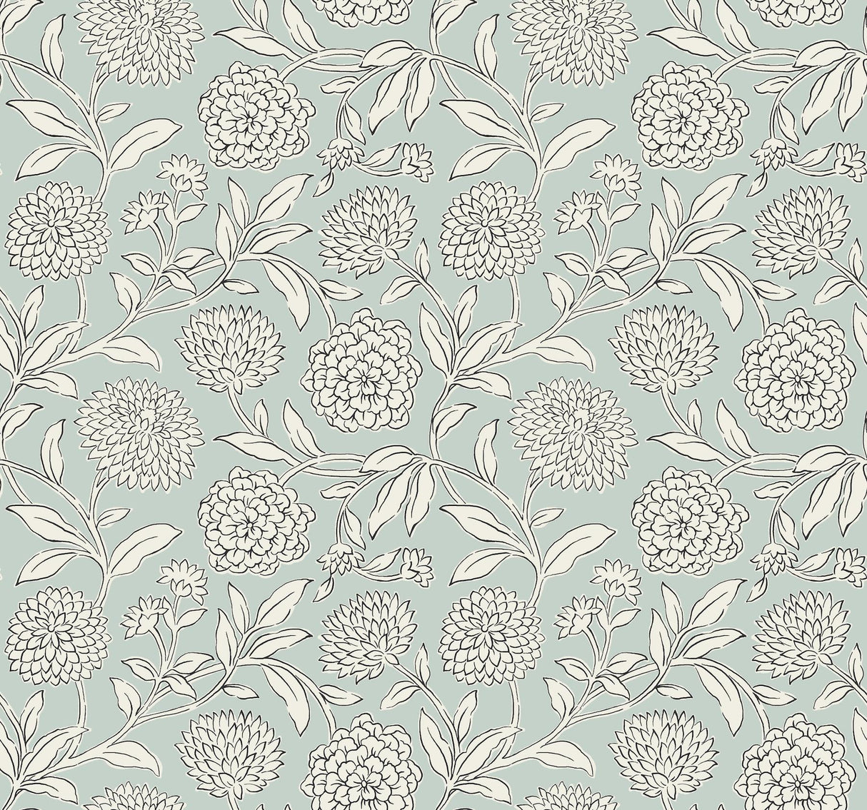 Antonina Vella Chatsworth Garden Sky Blue Wallpaper