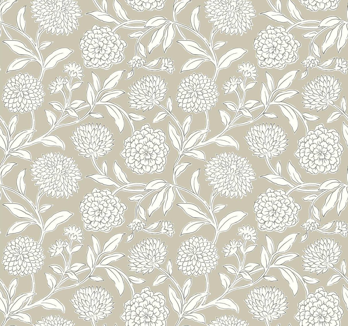 Antonina Vella Chatsworth Garden Taupe Wallpaper