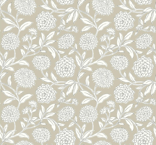 Antonina Vella Chatsworth Garden Taupe Wallpaper