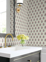 Antonina Vella Sylvie Red & Charcoal Wallpaper