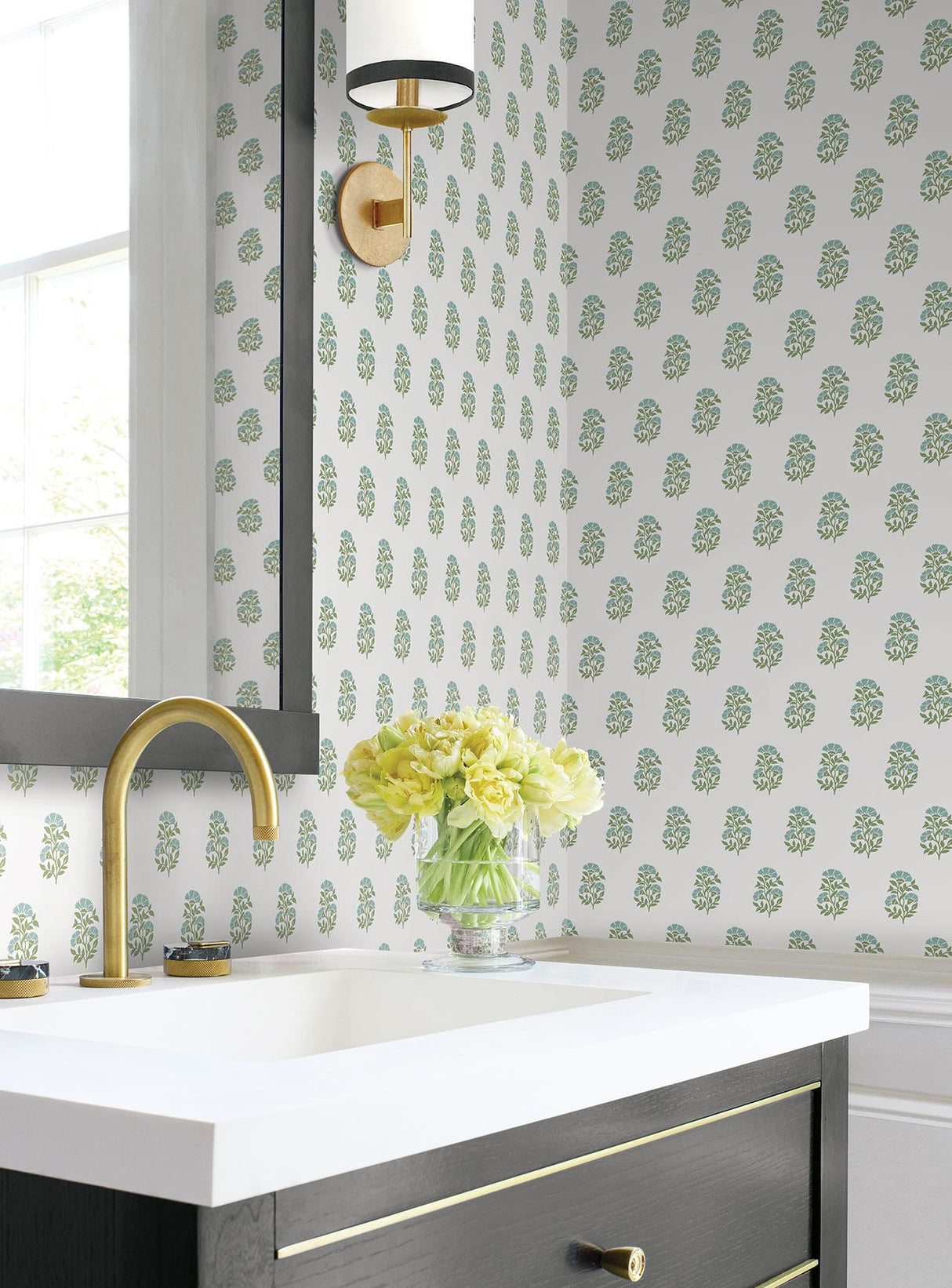 Antonina Vella Sylvie Sky & Green Wallpaper