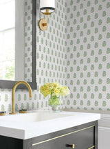Antonina Vella Sylvie Sky & Green Wallpaper