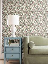 Antonina Vella Framboise Mulberry & Evergreen Wallpaper