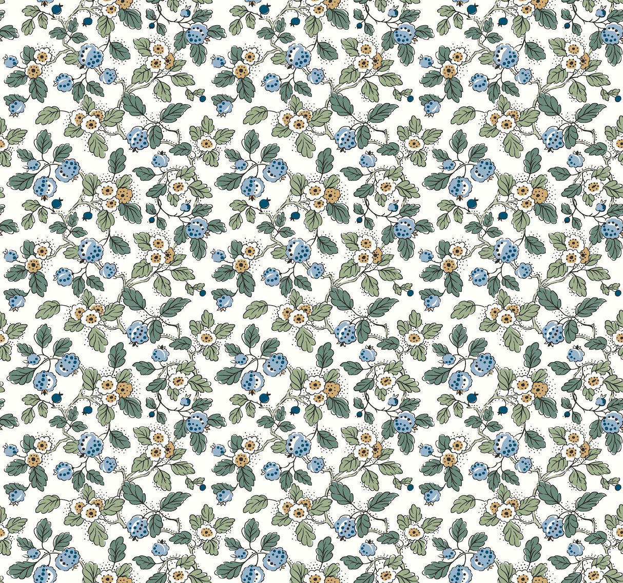 Antonina Vella Framboise Blue & Green Wallpaper