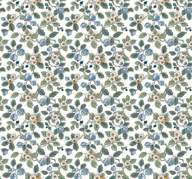 Antonina Vella Framboise Blue & Green Wallpaper