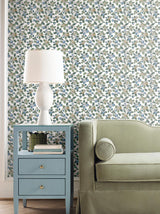 Antonina Vella Framboise Blue & Green Wallpaper