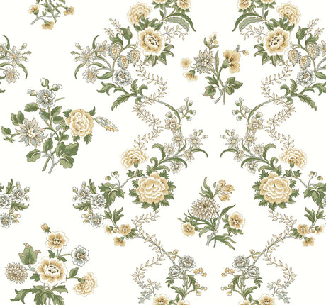 Antonina Vella Genevieve Butter & Green Wallpaper