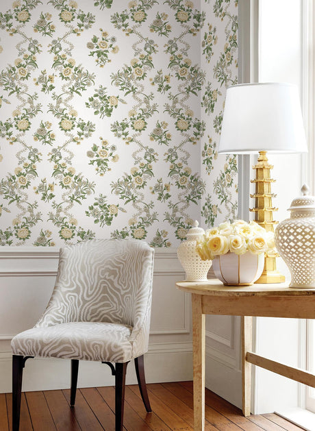 Antonina Vella Genevieve Butter & Green Wallpaper