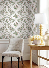 Antonina Vella Genevieve Pink & Green Wallpaper