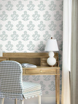 Antonina Vella Souci Pale Blue Wallpaper