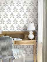 Antonina Vella Souci Charcoal Wallpaper